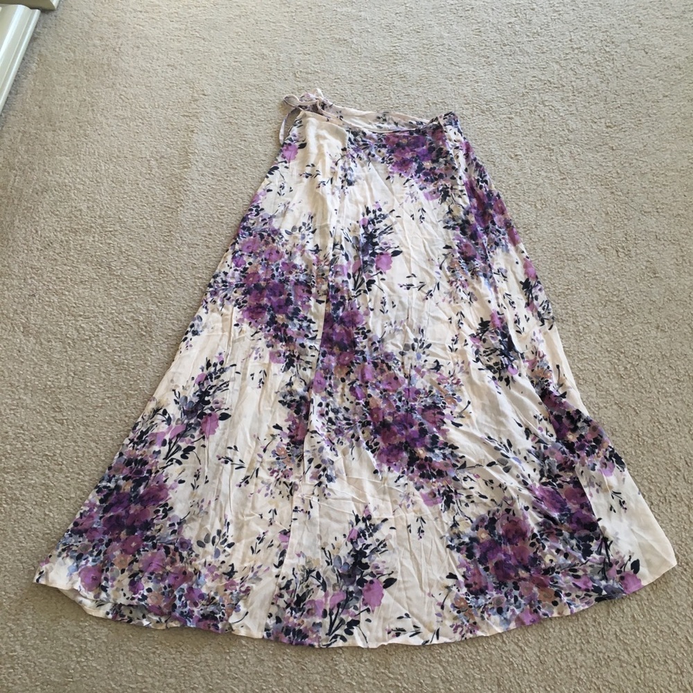 Floral Wrap Maxi Skirt
